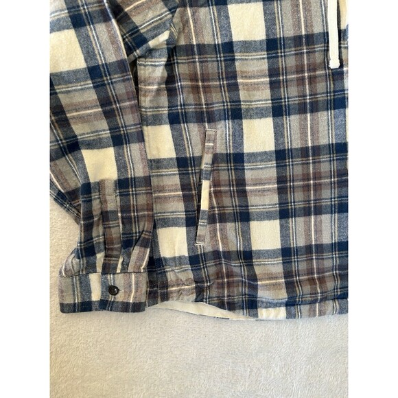 L.L. Bean Scotch Plaid Full Zip Hoodie Relaxed Fit Size Small Outdoors Fall - Picture 4 of 11